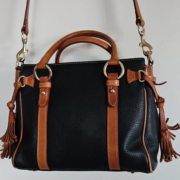 Vintage Dooney & Bourke Pebble Leather Tassel Satchel - Picture 3 of 15
